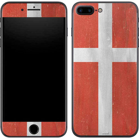 Denmark Flag Distressed iPhone 8 Plus Skin