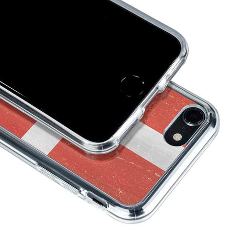 Denmark Flag Distressed iPhone SE (2nd & 3rd Gen) Clear Case