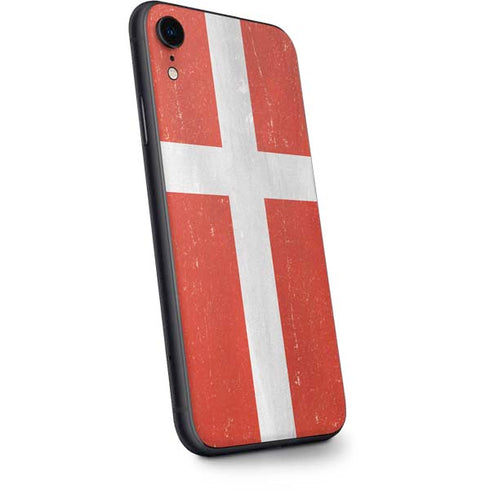 Denmark Flag Distressed iPhone XR Skin