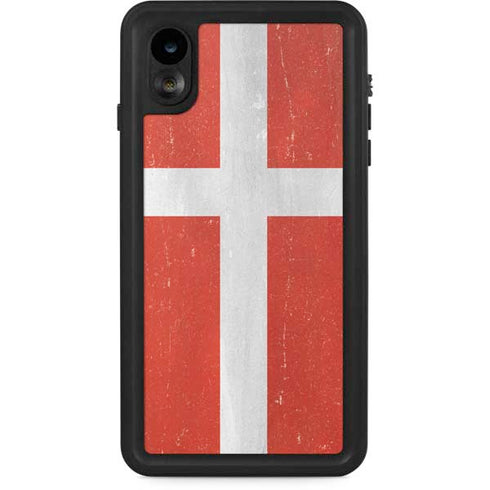 Denmark Flag Distressed iPhone XR Waterproof Case
