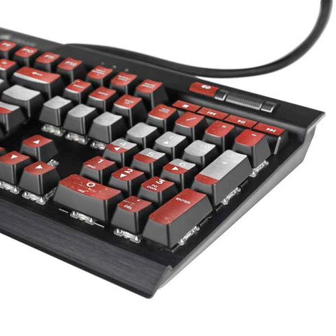 Denmark Flag Distressed K95 RGB PLATINUM Mechanical Gaming Keyboard Skin