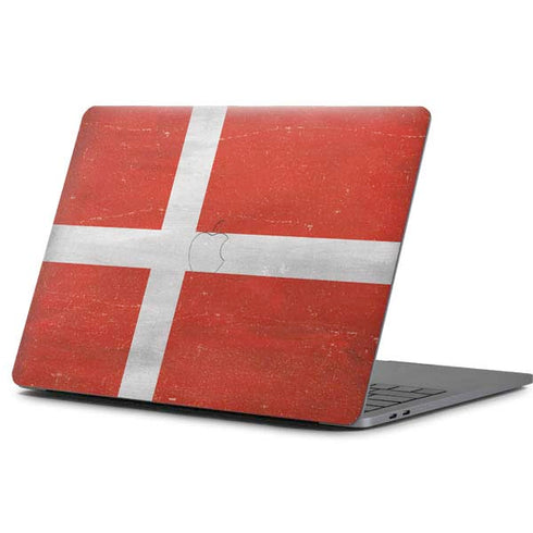 Denmark Flag Distressed Apple MacBook Pro 13-inch Skin