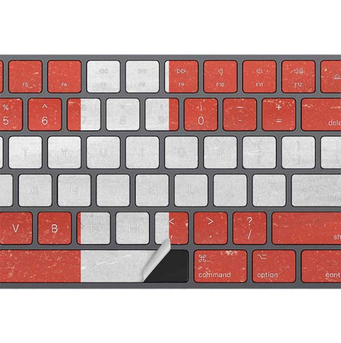 Denmark Flag Distressed Magic Keyboard with Numeric Keypad Skin