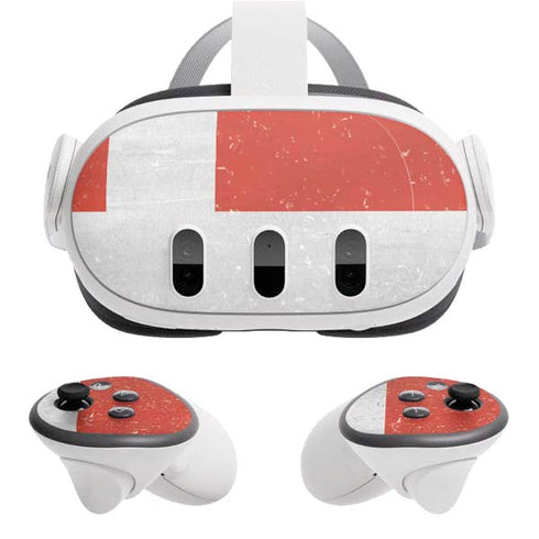 Denmark Flag Distressed Meta Quest 3 Skin