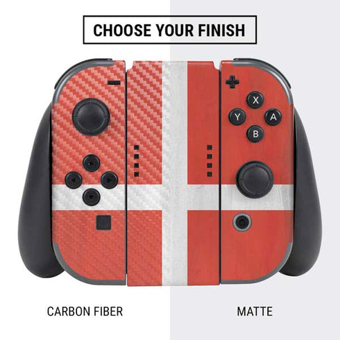 Denmark Flag Distressed Nintendo Switch Bundle Skin