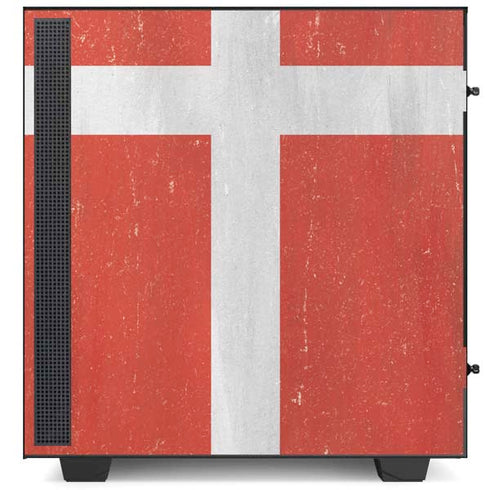 Denmark Flag Distressed NZXT H510 Compact ATX Mid-Tower Case Skin