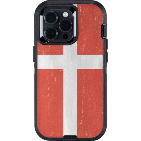 Denmark Flag Distressed Otterbox Defender iPhone Skin