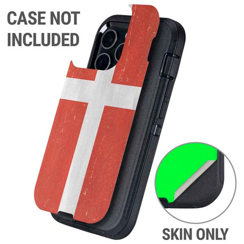 Denmark Flag Distressed Otterbox Defender iPhone Skin