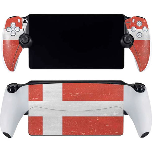 Denmark Flag Distressed PlayStation Portal Remote Player Skin