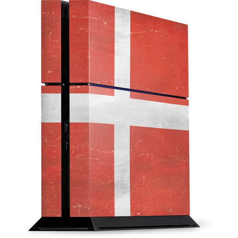 Denmark Flag Distressed PS4 Console Skin