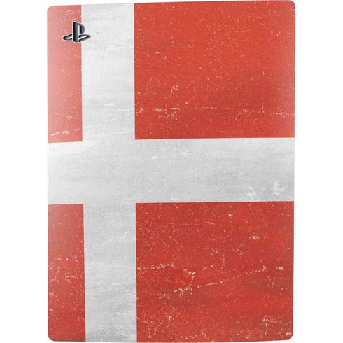 Denmark Flag Distressed PS5 Console Skin