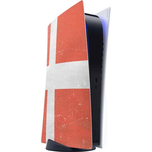 Denmark Flag Distressed PS5 Digital Edition Console Skin