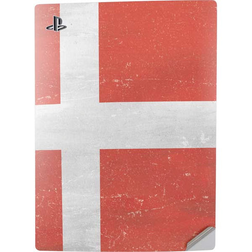 Denmark Flag Distressed PS5 Digital Edition Console Skin
