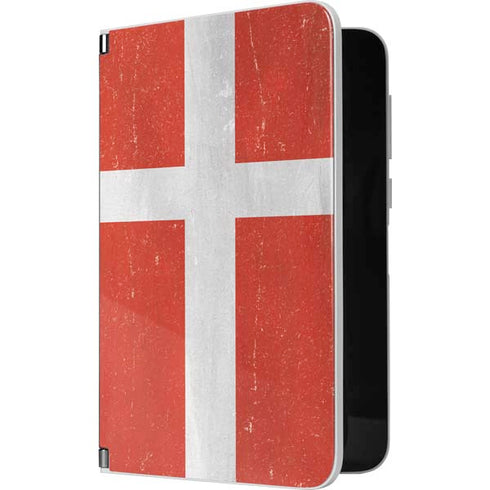 Denmark Flag Distressed Surface Duo Skin