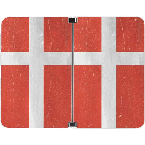 Denmark Flag Distressed Surface Duo Skin