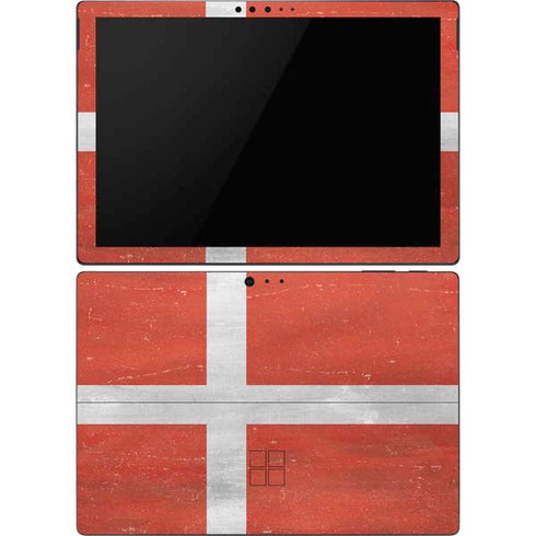 Denmark Flag Distressed Surface Pro 6 Skin