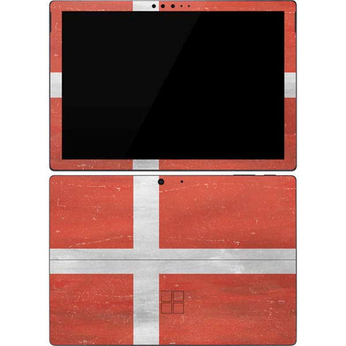 Denmark Flag Distressed Surface Pro 7 Skin