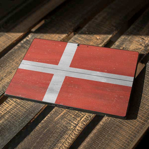 Denmark Flag Distressed Surface Pro 7 Skin