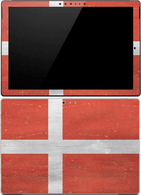 Denmark Flag Distressed Surface Pro (2017) Skin
