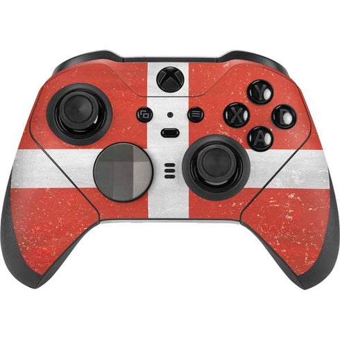 Denmark Flag Distressed Xbox Elite Wireless Controller Series 2 Skin