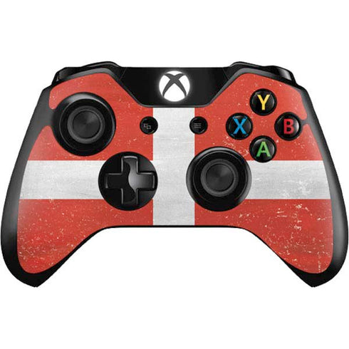 Denmark Flag Distressed Xbox One Controller Skin