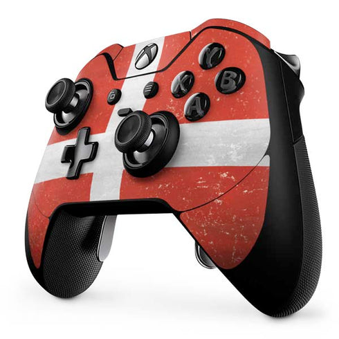 Denmark Flag Distressed Xbox One Elite Controller Skin