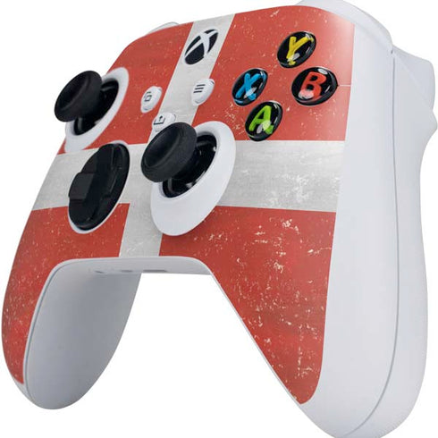 Denmark Flag Distressed Xbox Series S Controller Skin