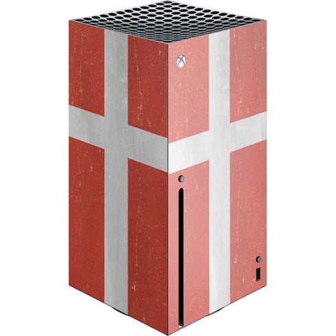 Denmark Flag Distressed Xbox Series X Console Skin
