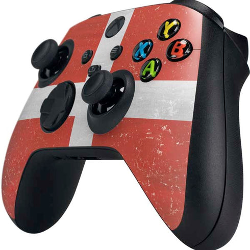 Denmark Flag Distressed Xbox Series X Controller Skin