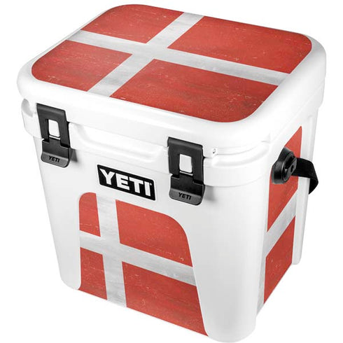 Denmark Flag Distressed YETI Roadie 24 Hard Cooler Skin