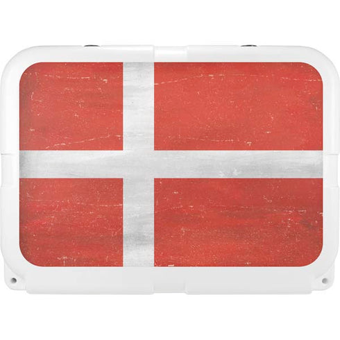 Denmark Flag Distressed YETI Tundra 35 Hard Cooler Skin