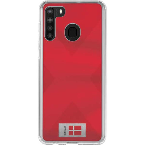 Denmark Soccer Flag Galaxy A21 Clear Case