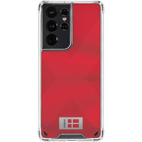 Denmark Soccer Flag Galaxy S21 Ultra 5G Clear Case