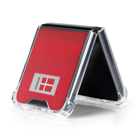 Denmark Soccer Flag Galaxy Z Flip5 5G Clear Case