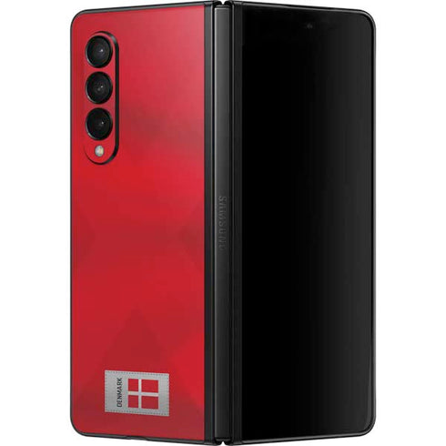 Denmark Soccer Flag Galaxy Z Fold3 5G Skin