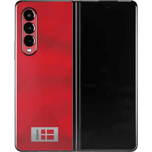 Denmark Soccer Flag Galaxy Z Fold3 5G Skin