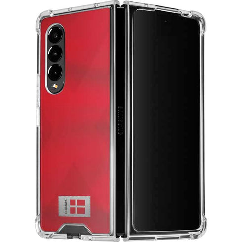 Denmark Soccer Flag Galaxy Z Fold4 5G Clear Case