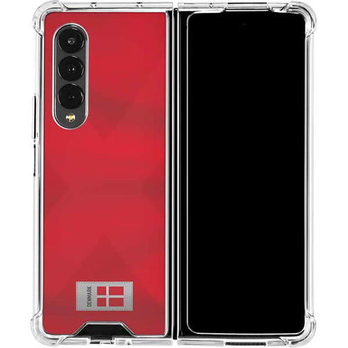 Denmark Soccer Flag Galaxy Z Fold4 5G Clear Case