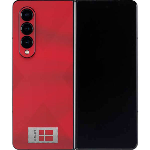 Denmark Soccer Flag Galaxy Z Fold4 5G Skin