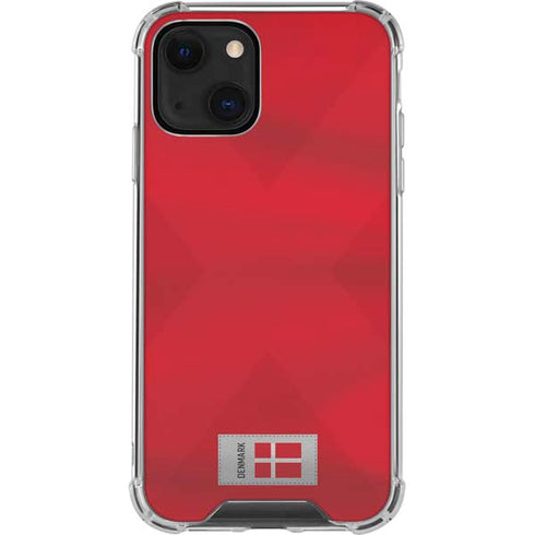Denmark Soccer Flag iPhone 15 Plus Clear Case