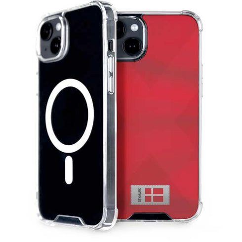Denmark Soccer Flag iPhone 15 Plus MagSafe Case