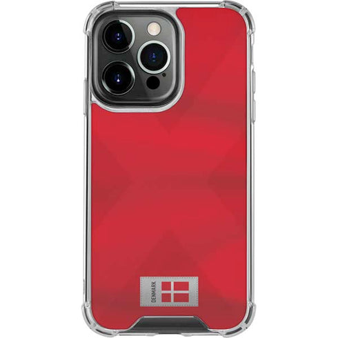 Denmark Soccer Flag iPhone 15 Pro Clear Case