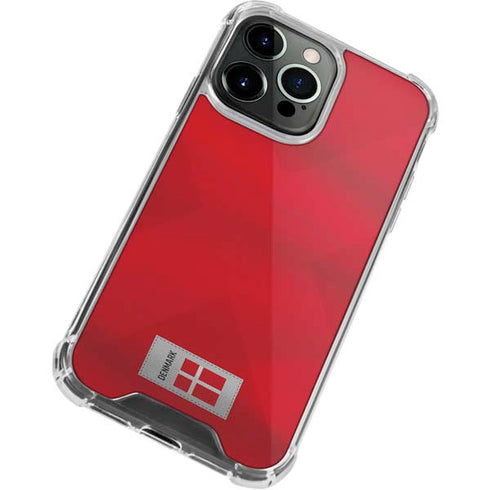 Denmark Soccer Flag iPhone 14 Pro Clear Case
