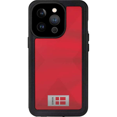 Denmark Soccer Flag iPhone 14 Pro Waterproof Case