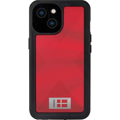 Denmark Soccer Flag iPhone 15 Waterproof Case