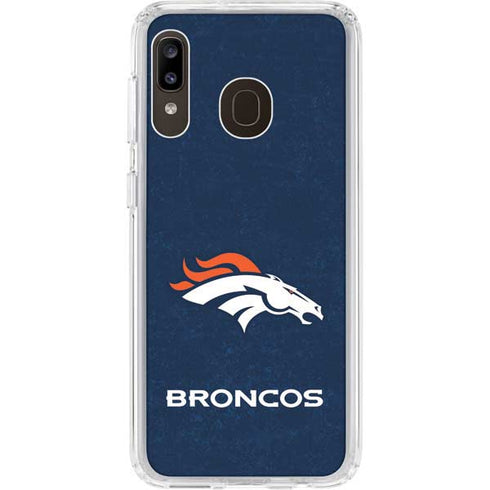 NFL Denver Broncos - Distressed Galaxy A20 Clear Case