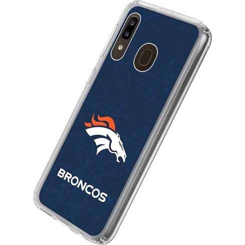 NFL Denver Broncos - Distressed Galaxy A20 Clear Case