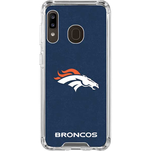 NFL Denver Broncos - Distressed Galaxy A30 Clear Case