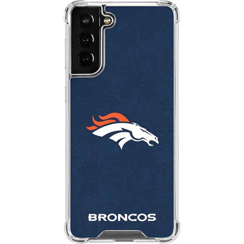 NFL Denver Broncos - Distressed Galaxy S21 FE Clear Case
