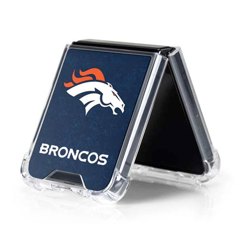 NFL Denver Broncos - Distressed Galaxy Z Flip5 5G Clear Case